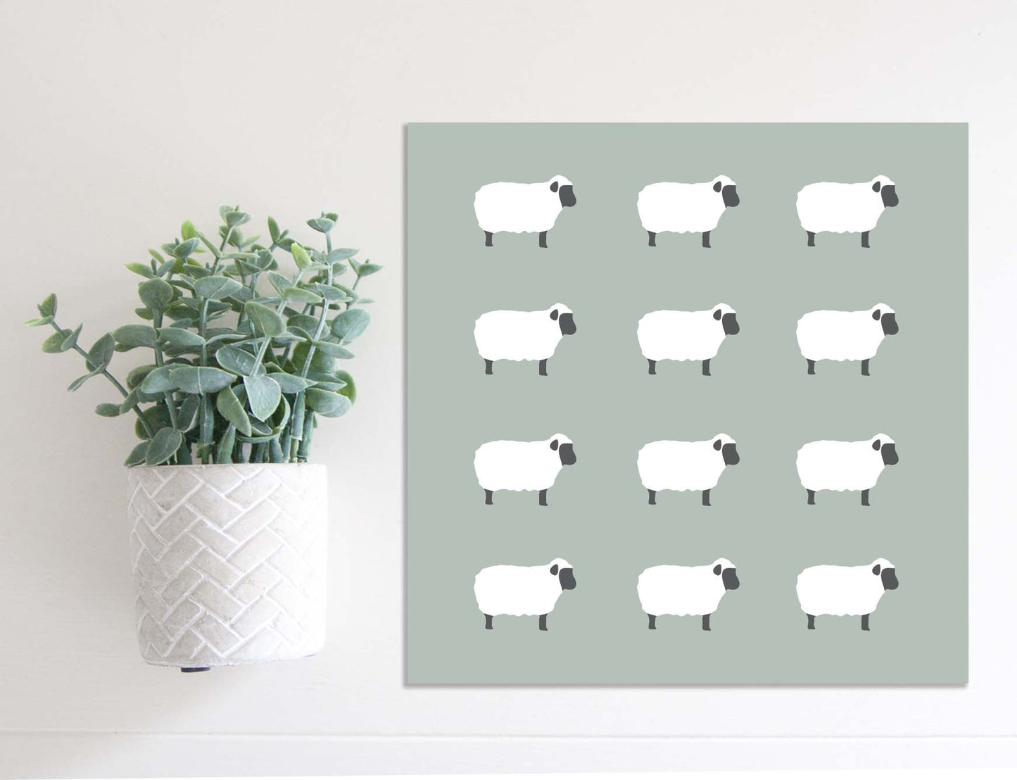 Medium Size Sign Insert: Sheep Grid (Spring) | Magnetic Sign INSERT ONLY