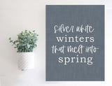 Magnetic Wall Hanging Insert: Silver White Winters (Christmas/Winter) | INSERT ONLY