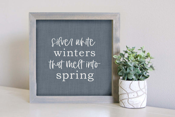 Medium Size Sign Insert: Silver White Winters (Winter/Christmas) | Magnetic Sign INSERT ONLY