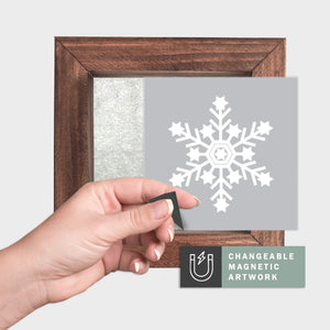 Magnetic Seasonal Decor Insert for Interchangeable Sign (Mini): Snowflake Icon | Winter/Christmas | Magnetic Sign Blank Sold Separate