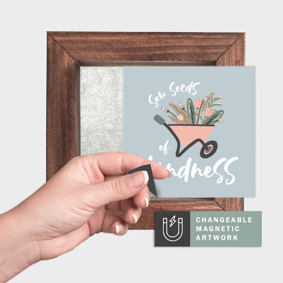 Magnetic Seasonal Art Insert for Interchangeable Decor Sign (Mini Insert Only): Sow Seeds of Kindness | Spring