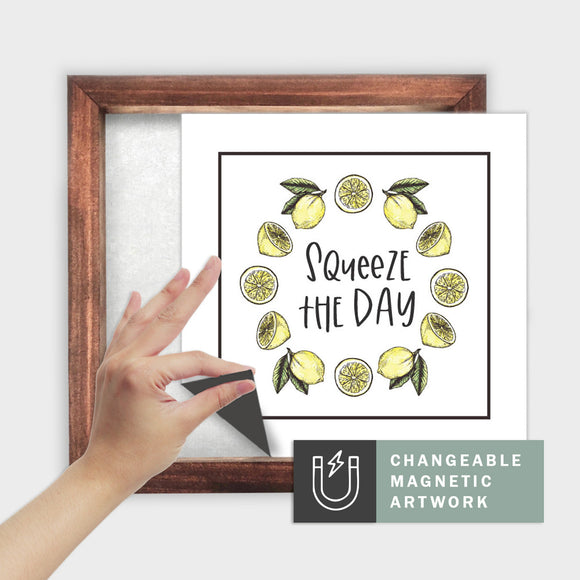 Magnetic Seasonal Art Insert for Interchangeable Decor Sign (Medium Insert Only): Squeeze the Day | Spring / Summer