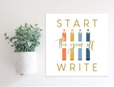 Medium Size Sign Insert: Start The Year Off Write (Fall/Back to School) | Magnetic Sign INSERT ONLY