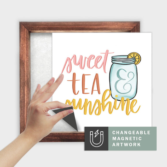 Magnetic Seasonal Art Insert for Interchangeable Decor Sign (Medium Insert Only): Sweet Tea | Spring / Summer