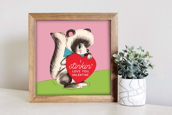 Medium Size Sign Insert: Skunk Valentine Card | Magnetic Sign INSERT ONLY