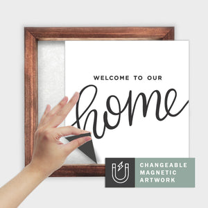 Magnetic Seasonal Art Insert for Interchangeable Decor Sign (Medium Insert Only): Welcome To Our Home