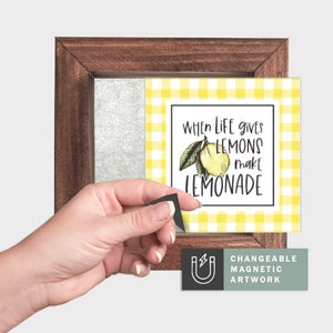 Magnetic Seasonal Art Insert for Interchangeable Decor Sign (Mini Insert Only): When Life Gives Lemons | Summer