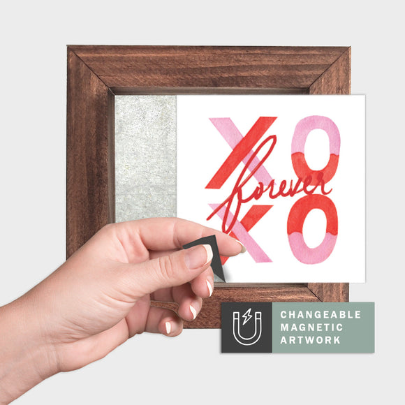 Magnetic Seasonal Art Insert for Interchangeable Decor Sign (Mini Insert Only): XOXO Forever | Valentine's / Winter