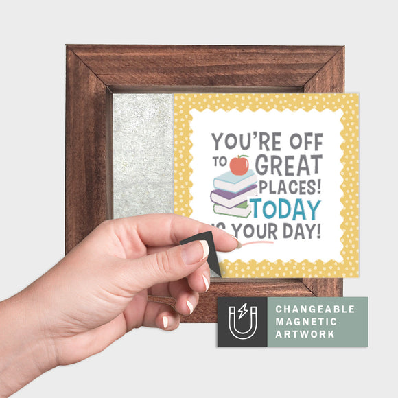 Magnetic Seasonal Art Insert for Interchangeable Decor Sign (Mini Insert Only): You're Off To Great Places | Back to School / Fall