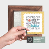 Magnetic Seasonal Art Insert for Interchangeable Decor Sign (Mini Insert Only): You're Off To Great Places | Back to School / Fall