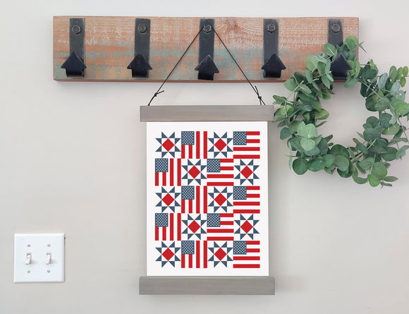 Magnetic Wall Hanging Insert: Americana Quilt (Fourth of July/Summer) | INSERT ONLY