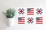 Magnetic Banner Insert: Americana Quilt Block and Flag ( Summer/Fourth of July) | Magnetic Banner INSERTS ONLY