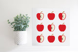 Medium Size Sign Insert: Apple Grid Red (Fall) | Magnetic Sign INSERT ONLY