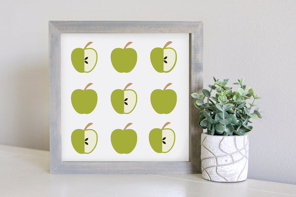 Medium Size Sign Insert: Apple Grid Green (Fall) | Magnetic Sign INSERT ONLY