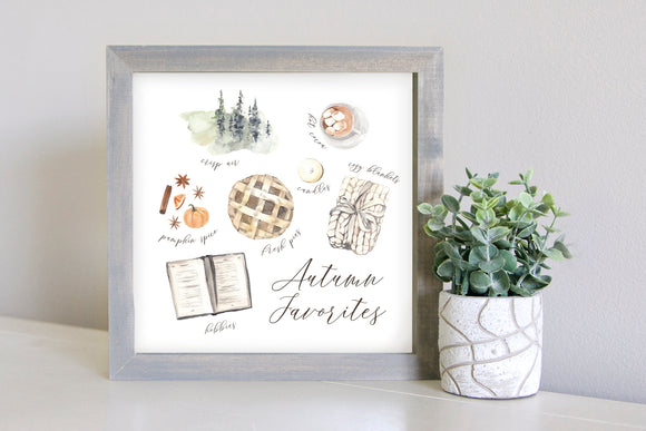 Medium Size Sign Insert: Autumn Favorites (Thanksgiving/Fall) | Magnetic Sign INSERT ONLY