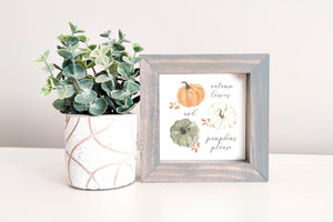 SLIGHTLY FLAWED MINI Sign Insert Only: Autumn Leaves and Pumpkins Please (Thanksgiving/Fall) | Magnetic Sign INSERT ONLY