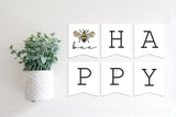 Magnetic Banner Insert: Bee Happy with Pennant Edge ( Spring/Summer) | Magnetic Banner INSERTS ONLY