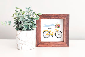 MINI Sign Insert Only: Bike with Flowers (Spring/Easter) | Magnetic Sign INSERT ONLY