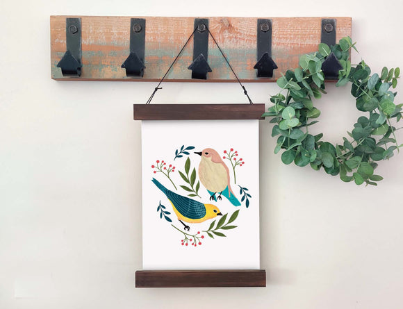 Magnetic Wall Hanging Insert: Birds and Foliage (Spring) | INSERT ONLY