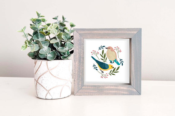 MINI Sign Insert Only: Birds and Foliage (Spring) | Magnetic Sign Insert Only