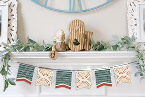 Magnetic Banner Insert: Boho Fall Pattern with Pennant Edge (Fall/Thanksgiving) | Magnetic Banner INSERTS ONLY