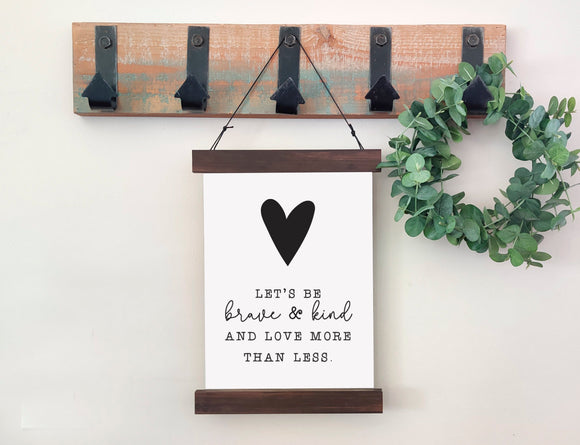 Magnetic Wall Hanging Insert: Brave and Kind | INSERT ONLY