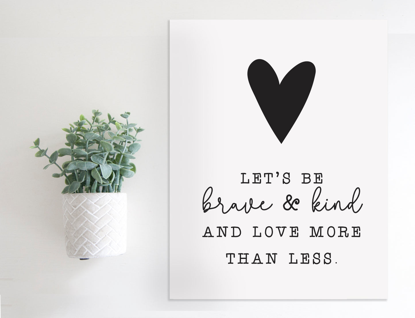 SLIGHTLY FLAWED Magnetic Wall Hanging Insert: Brave and Kind | INSERT ONLY