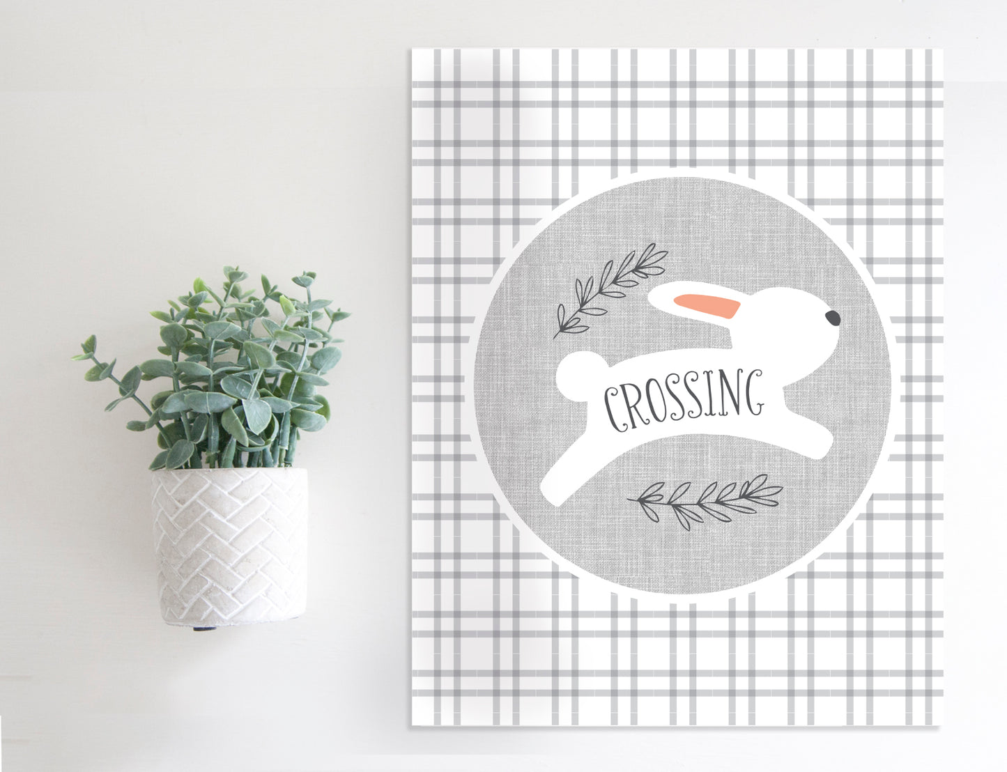 Magnetic Wall Hanging Insert: Bunny Crossing (Easter/Spring) | INSERT ONLY