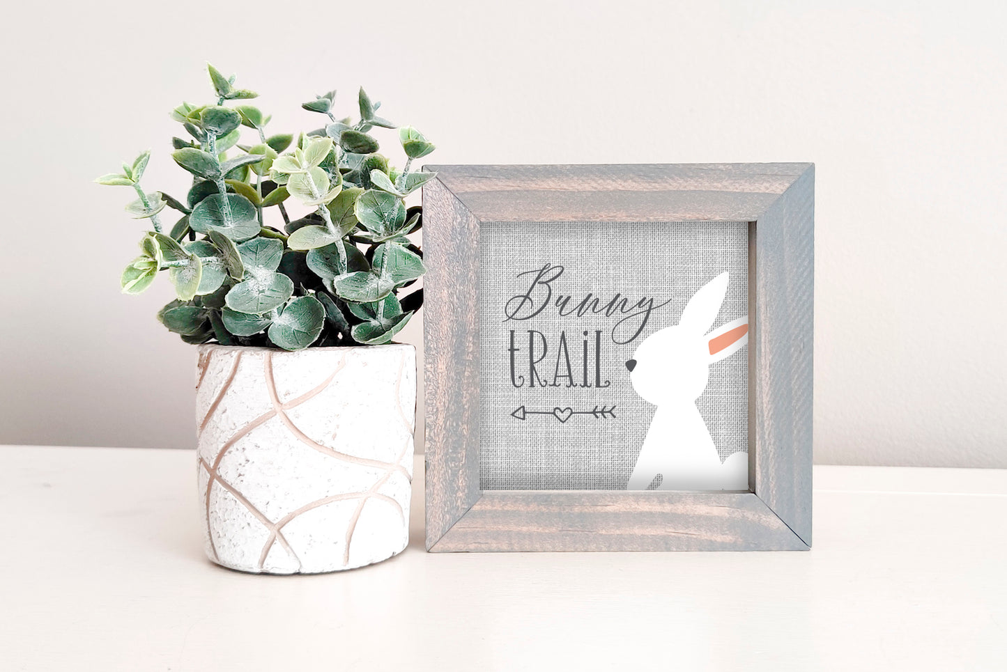 SLIGHTLY FLAWED MINI Sign Insert Only: Bunny Trail (Spring/Easter) | Magnetic Sign INSERT ONLY
