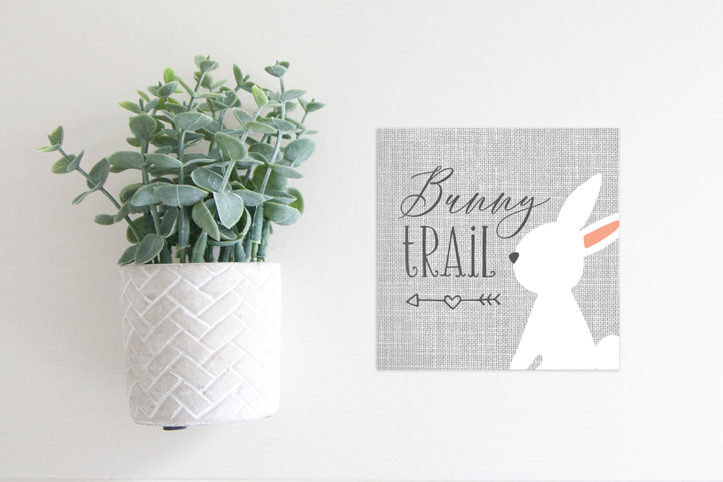 SLIGHTLY FLAWED MINI Sign Insert Only: Bunny Trail (Spring/Easter) | Magnetic Sign INSERT ONLY