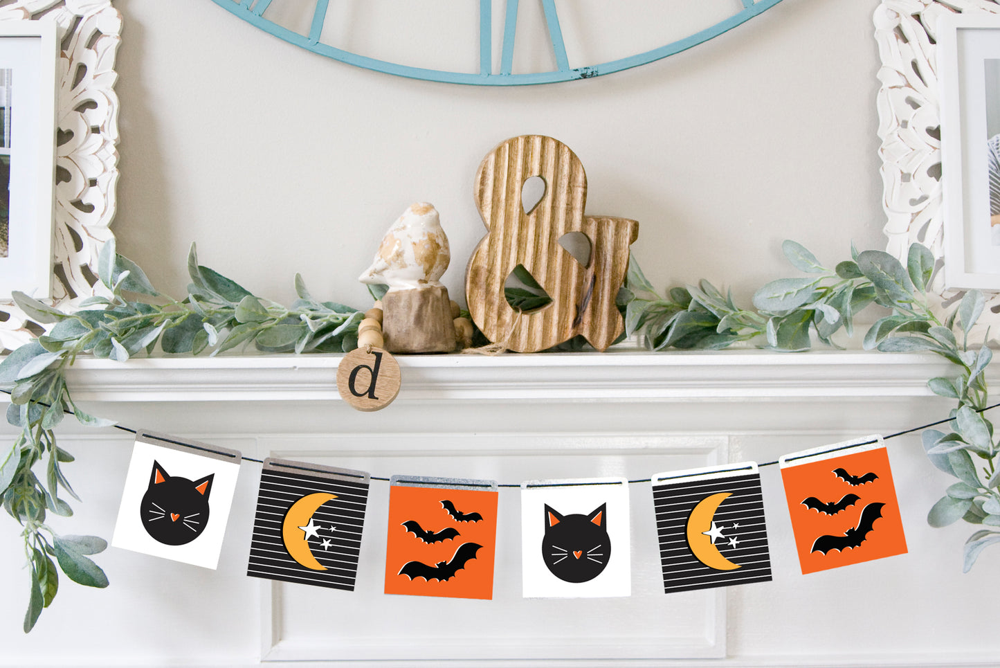 Magnetic Banner Insert: Cats Bats and Moon (Halloween) | Magnetic Banner INSERTS ONLY