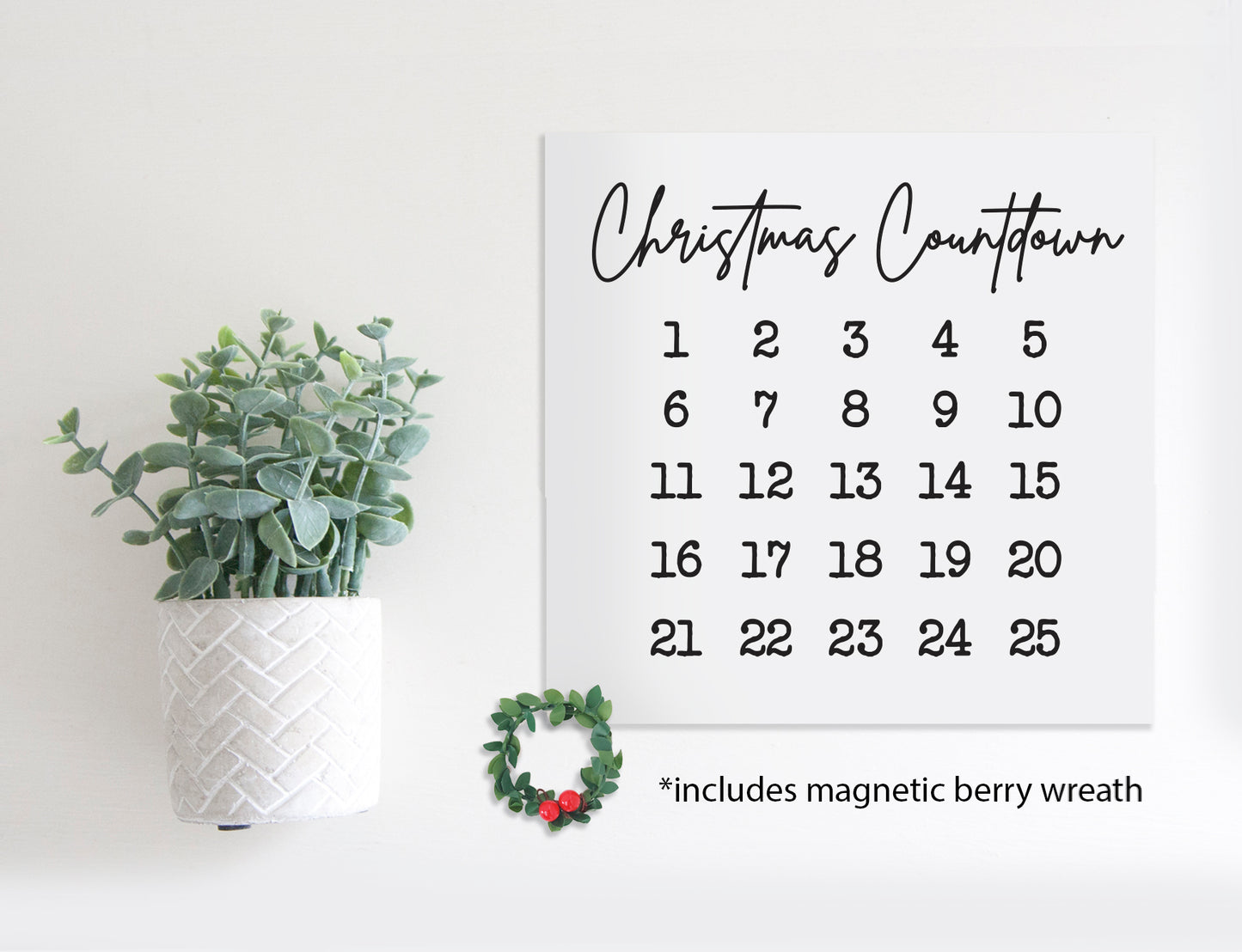 Medium Size Sign Insert: Traditional Christmas Countdown (*NEW* Wreath Style as of 9/27/21, as pictured)