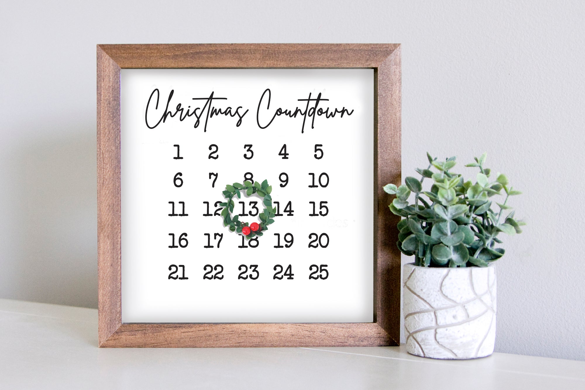 Medium Size Sign Insert: Traditional Christmas Countdown (*NEW* Wreath ...