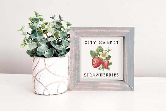 MINI Sign Insert Only: City Market Strawberries (Spring/Summer) | Magnetic Sign Insert Only