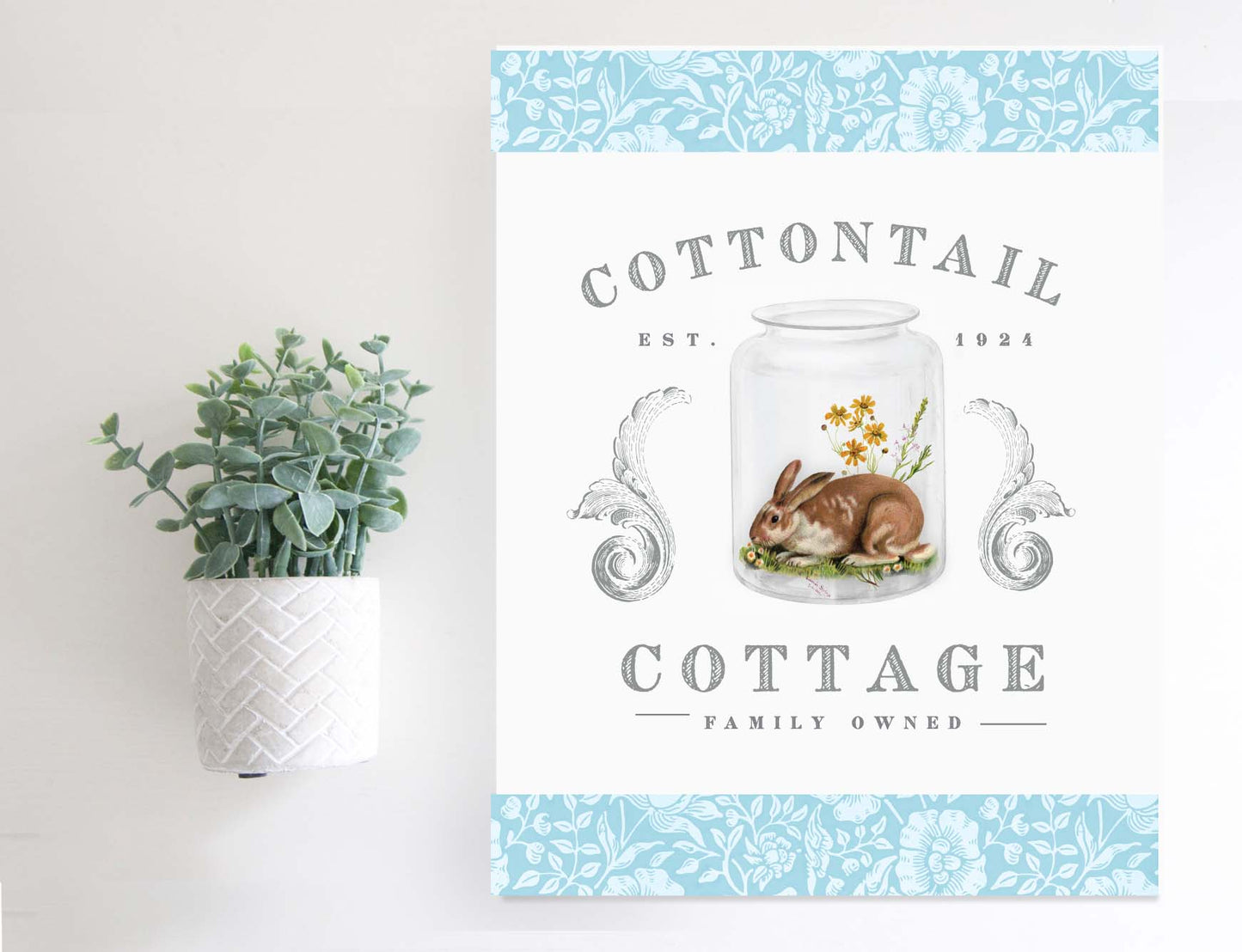 Magnetic Wall Hanging Insert: Cottontail Cottage (Easter/Spring) | INSERT ONLY