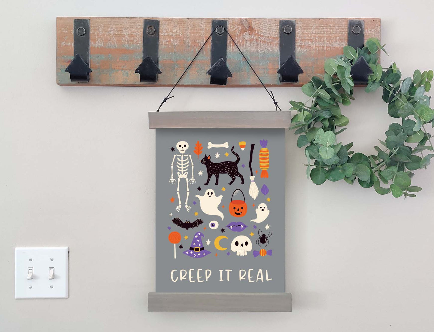 Magnetic Wall Hanging Insert: Creep it Real (Halloween) | INSERT ONLY