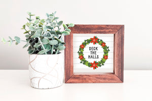 MINI Sign Insert Only: Deck the Halls Wreath (Christmas/Winter) | Magnetic Sign INSERT ONLY