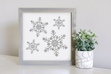 Medium Size Sign Insert: Silver Snowflakes (Winter/Christmas) | Magnetic Sign INSERT ONLY