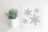 Medium Size Sign Insert: Silver Snowflakes (Winter/Christmas) | Magnetic Sign INSERT ONLY