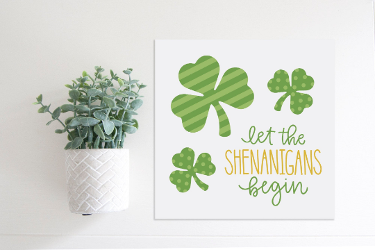 SLIGHTLY FLAWED Medium Size Sign Insert: Shenanigans (St. Patrick's/Spring) | Magnetic Sign INSERT ONLY