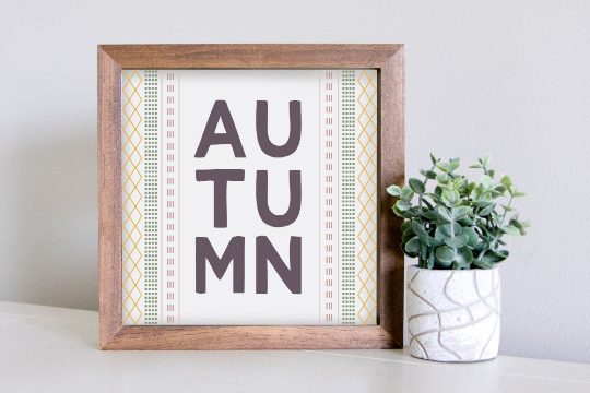 Medium Size Sign Insert: Autumn (Fall) | Magnetic Sign INSERT ONLY