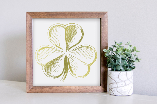 Medium Size Sign Insert: Shamrock Sketch (St. Patrick's/Spring) | Magnetic Sign INSERT ONLY