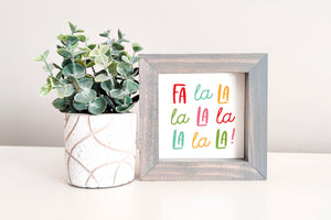 MINI Sign Insert Only: Fa La La La La (Christmas/Winter) | Magnetic Sign INSERT ONLY