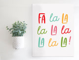 Magnetic Wall Hanging Insert:  Fa La La La La (Christmas) | INSERT ONLY