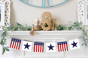 SLIGHTLY FLAWED Magnetic Banner Inserts | Flags and Stars (Summer/Fourth of July) | Magnetic Banner INSERTS ONLY