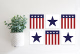 SLIGHTLY FLAWED Magnetic Banner Inserts | Flags and Stars (Summer/Fourth of July) | Magnetic Banner INSERTS ONLY