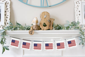 Magnetic Banner Insert: Flags on Faux Wood (Summer/Fourth of July) | Magnetic Banner INSERTS ONLY