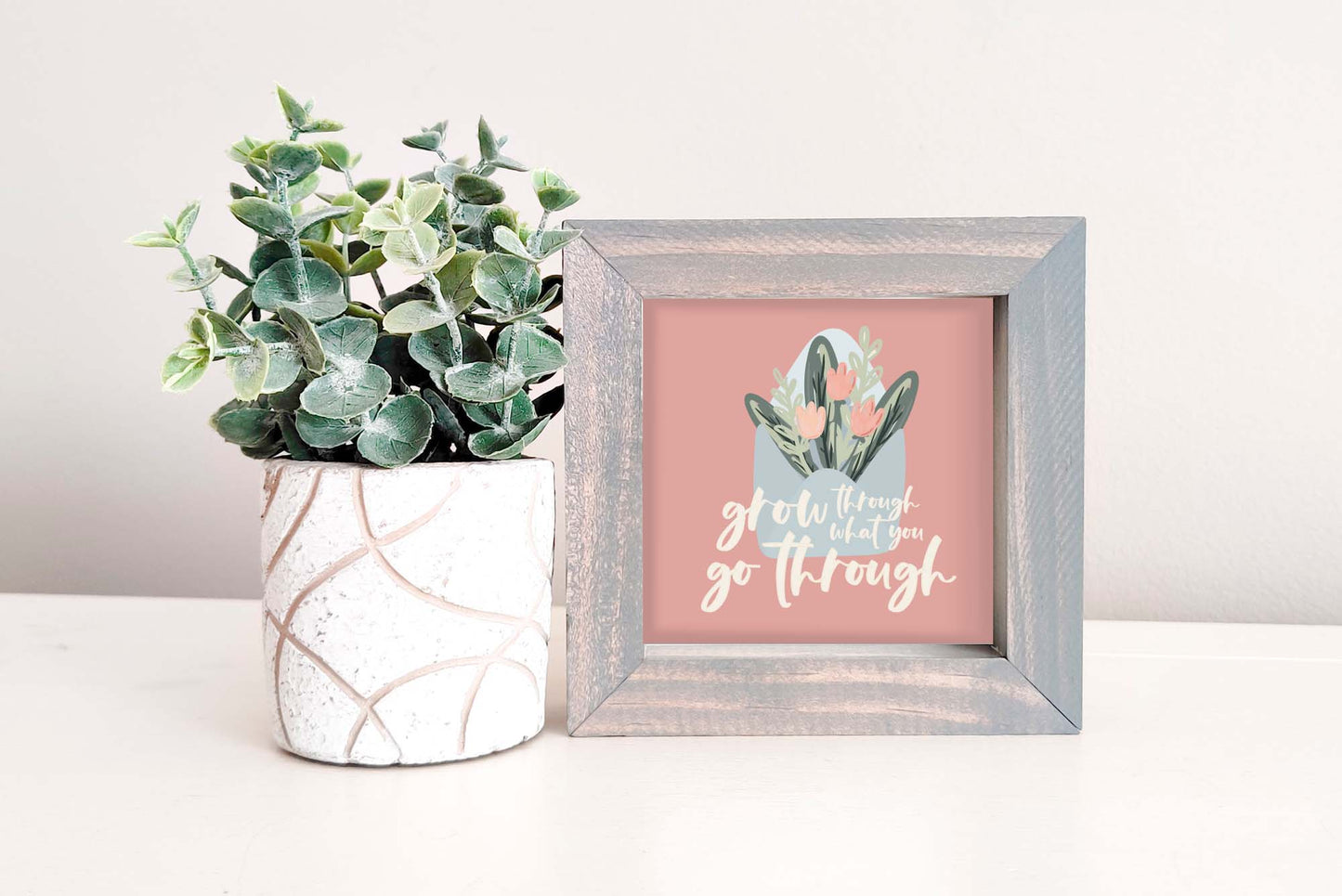 MINI Sign Insert Only: Grow Through What You Go Through (Spring) | Magnetic Sign INSERT ONLY