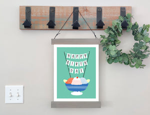 Magnetic Wall Hanging Insert: Happy Birthdae Ice Cream Sundae | INSERT ONLY