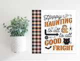 SLIGHTLY FLAWED Medium Size Sign Insert: Happy Haunting (Halloween) | Magnetic Sign INSERT ONLY